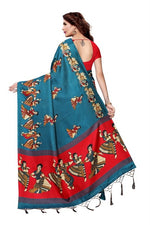 Women's Khadi Kalamkari Printed Saree With Blouse