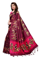 Women's Khadi Kalamkari Printed Saree With Blouse