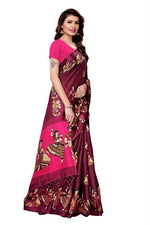 Women's Khadi Kalamkari Printed Saree With Blouse