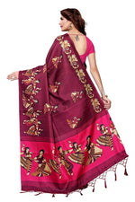 Women's Khadi Kalamkari Printed Saree With Blouse