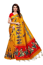 Women's Khadi Kalamkari Printed Saree With Blouse