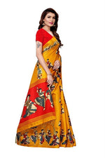 Women's Khadi Kalamkari Printed Saree With Blouse