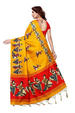 Women's Khadi Kalamkari Printed Saree With Blouse