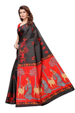 Women's Khadi Kalamkari Printed Saree With Blouse