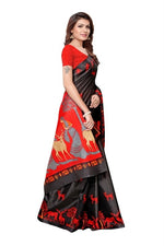 Womens Khadi Kalamkari Printed Saree With Blouse