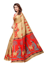 Women's Khadi Kalamkari Printed Saree With Blouse