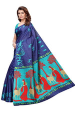 Women's Khadi Kalamkari Printed Saree With Blouse