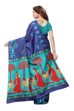 Women's Khadi Kalamkari Printed Saree With Blouse