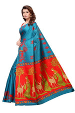 Women's Khadi Kalamkari Printed Saree With Blouse