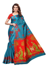 Women's Khadi Kalamkari Printed Saree With Blouse