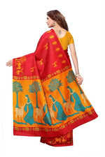 Women's Khadi Kalamkari Printed Saree With Blouse