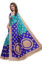 Womens Khadi Kalamkari Checks Saree With Blouse