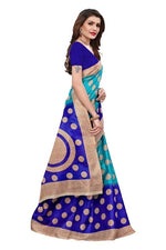Womens Khadi Kalamkari Checks Saree With Blouse
