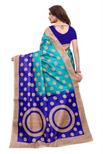 Womens Khadi Kalamkari Checks Saree With Blouse