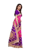 Womens Khadi Kalamkari Checks Saree With Blouse
