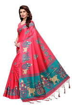 Women's Khadi Kalamkari Printed Saree With Blouse