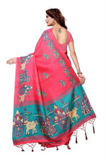 Women's Khadi Kalamkari Printed Saree With Blouse
