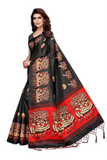 Womens Khadi Kalamkari Checks Saree With Blouse