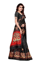 Womens Khadi Kalamkari Checks Saree With Blouse