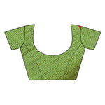Womens Khadi Kalamkari Checks Saree With Blouse