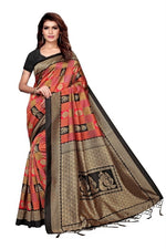 Womens Mysore Art Printed Silk Saree With Blouse
