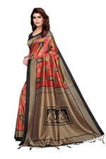 Womens Mysore Art Printed Silk Saree With Blouse