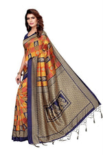 Womens Mysore Art Printed Silk Saree With Blouse