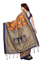 Womens Mysore Art Printed Silk Saree With Blouse