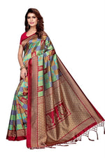 Women's Mysore Art Printed Silk Saree With Blouse