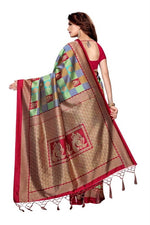Women's Mysore Art Printed Silk Saree With Blouse