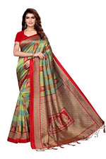 Womens Mysore Art Printed Silk Saree With Blouse
