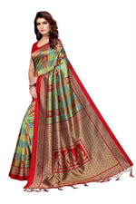 Women's Mysore Art Printed Silk Saree With Blouse