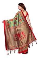 Women's Mysore Art Printed Silk Saree With Blouse