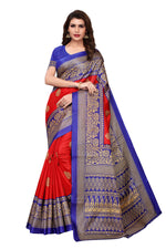Womens Khadi Kalamkari Printed Saree With Blouse