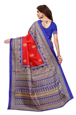 Womens Khadi Kalamkari Printed Saree With Blouse