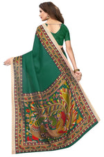 Womens Khadi Kalamkari Printed Saree With Blouse