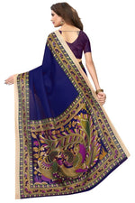 Womens Khadi Kalamkari Printed Saree With Blouse