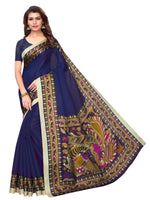 Womens Khadi Kalamkari Printed Saree With Blouse