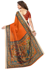Womens Khadi Kalamkari Printed Saree With Blouse