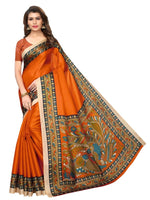 Womens Khadi Kalamkari Printed Saree With Blouse