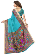 Womens Khadi Kalamkari Printed Saree With Blouse