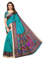 Womens Khadi Kalamkari Printed Saree With Blouse