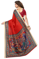 Womens Khadi Kalamkari Printed Saree With Blouse
