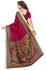 Womens Khadi Kalamkari Printed Saree With Blouse