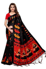 Womens Khadi Kalamkari Printed Saree With Blouse