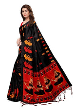 Women's Khadi Kalamkari Printed Saree With Blouse