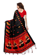 Women's Khadi Kalamkari Printed Saree With Blouse