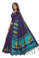 Womens Khadi Kalamkari Printed Saree With Blouse