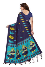 Women's Khadi Kalamkari Printed Saree With Blouse