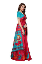 Women's Khadi Kalamkari Printed Saree With Blouse